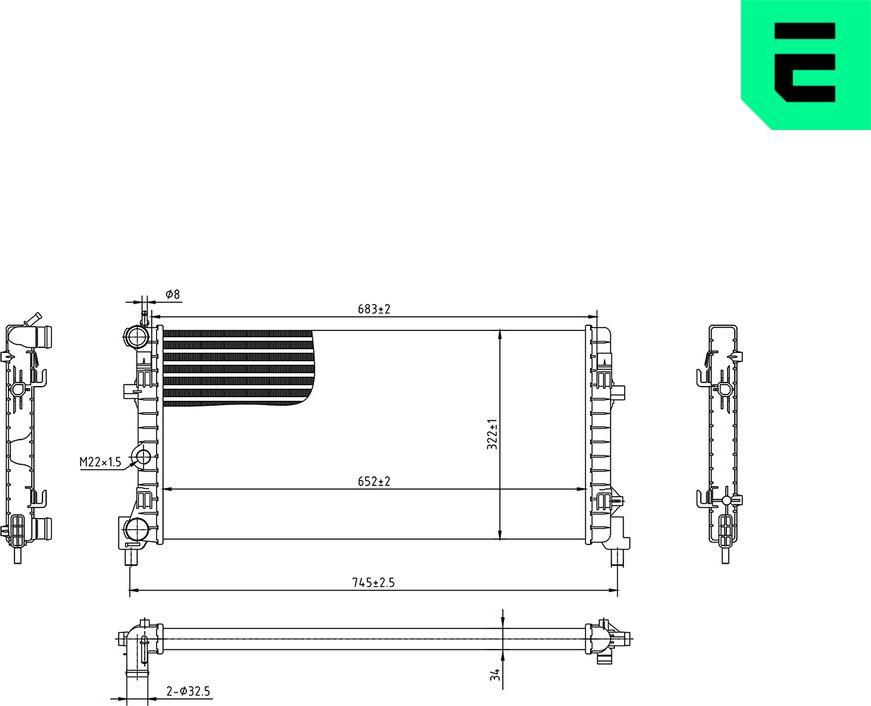 ERA 673632 - Радіатор, охолодження двигуна autocars.com.ua
