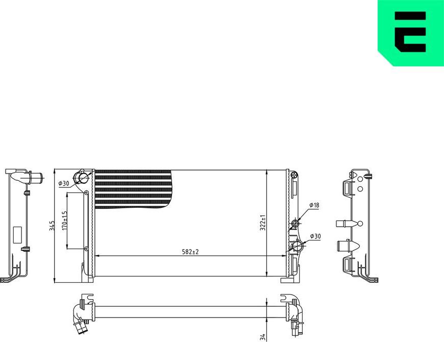 ERA 673633 - Радіатор, охолодження двигуна autocars.com.ua