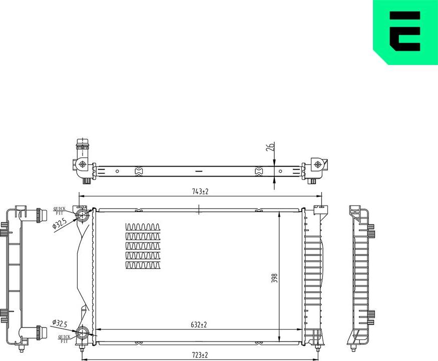 ERA 673635 - Радіатор, охолодження двигуна autocars.com.ua