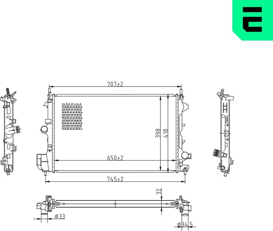 ERA 673677 - Радіатор, охолодження двигуна autocars.com.ua