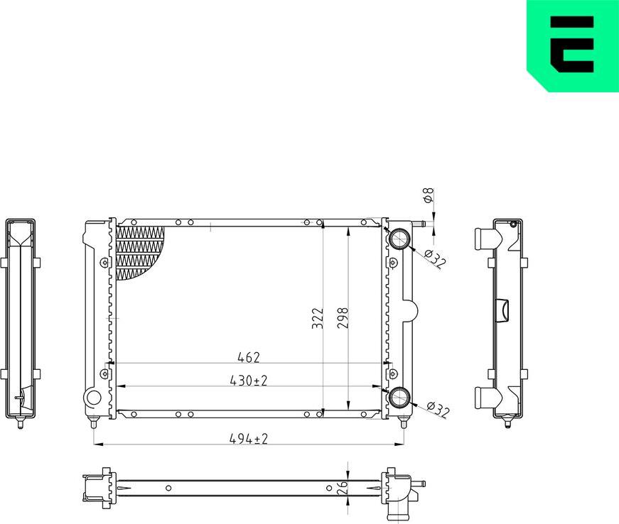 ERA 673680 - Радіатор, охолодження двигуна autocars.com.ua