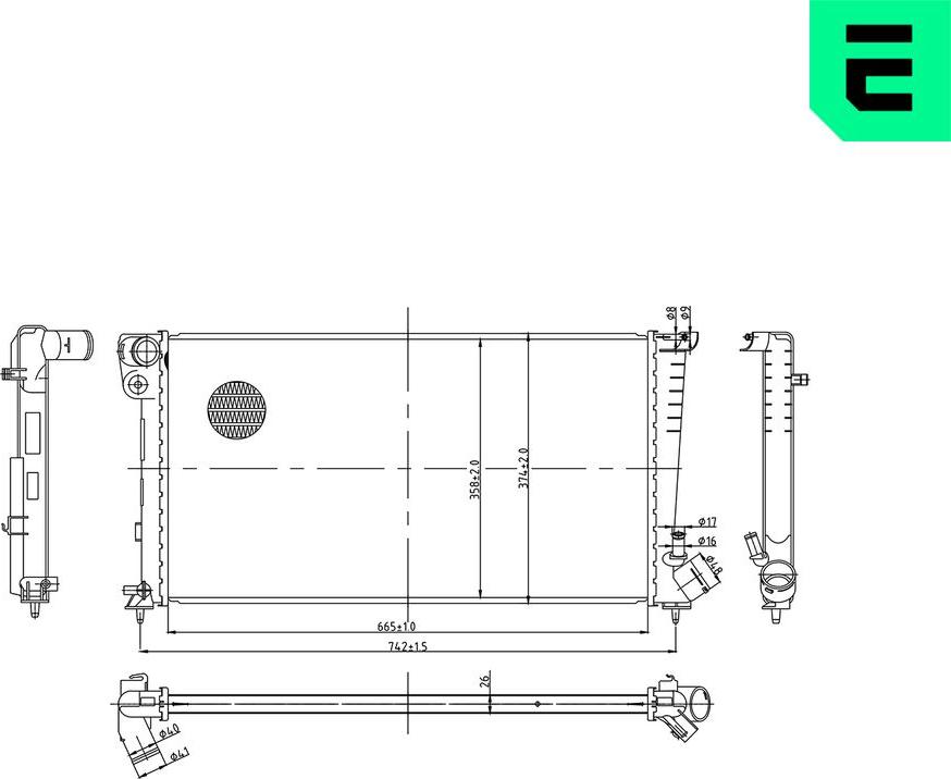 ERA 673694 - Радіатор, охолодження двигуна autocars.com.ua