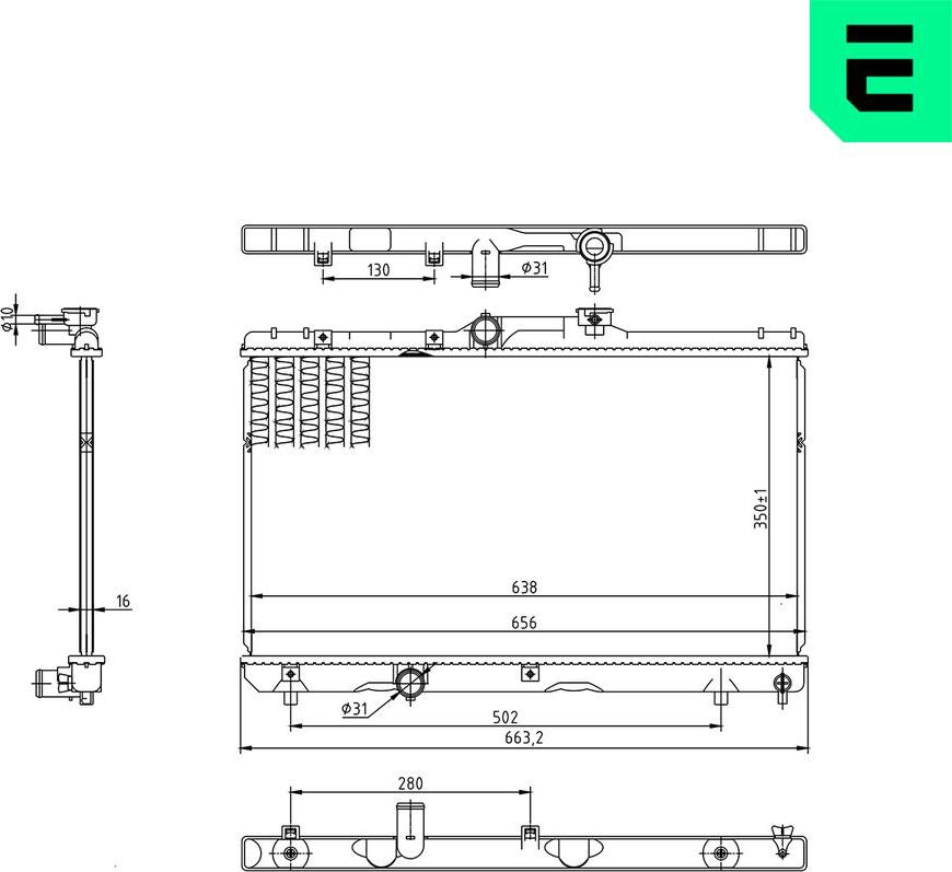 ERA 673703 - Радіатор, охолодження двигуна autocars.com.ua