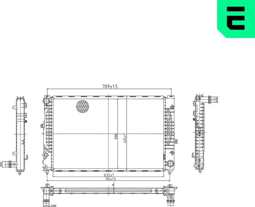 ERA 673713 - Радіатор, охолодження двигуна autocars.com.ua