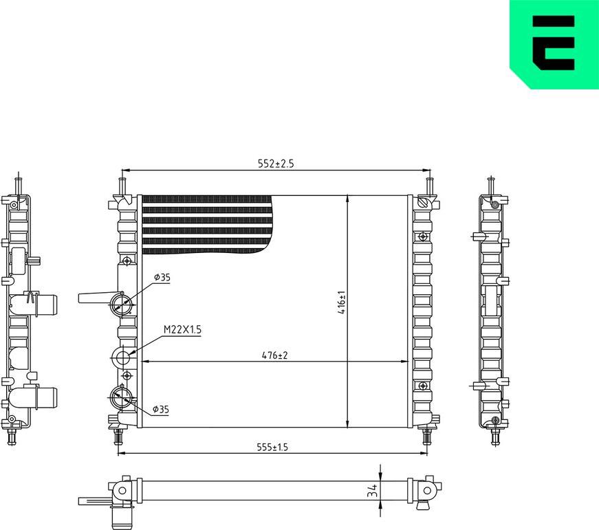 ERA 673738 - Радіатор, охолодження двигуна autocars.com.ua