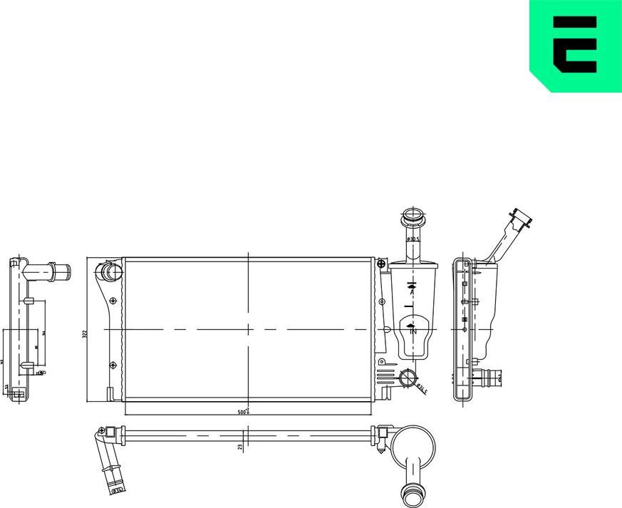 ERA 673739 - Радіатор, охолодження двигуна autocars.com.ua