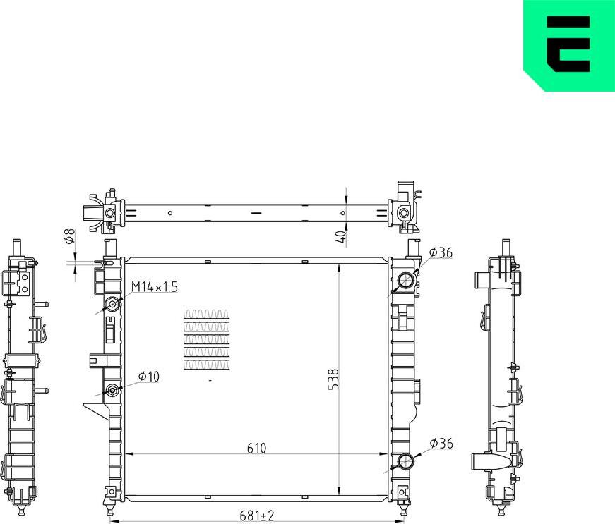 ERA 673744 - Радіатор, охолодження двигуна autocars.com.ua