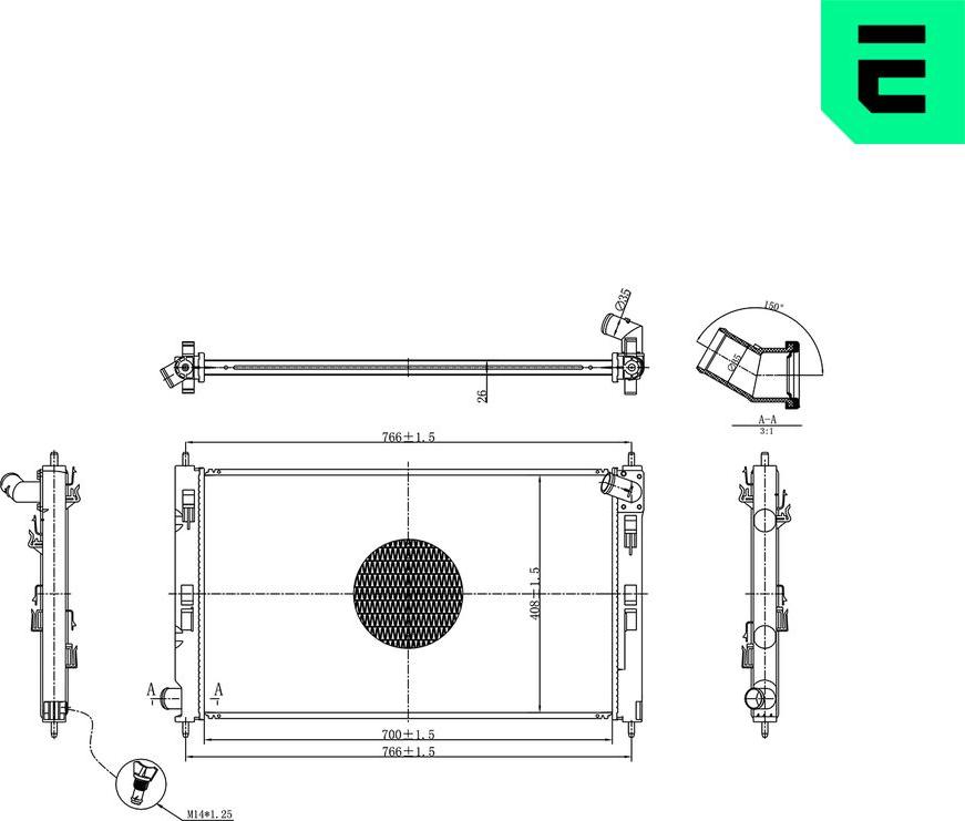 ERA 673750 - Радіатор, охолодження двигуна autocars.com.ua