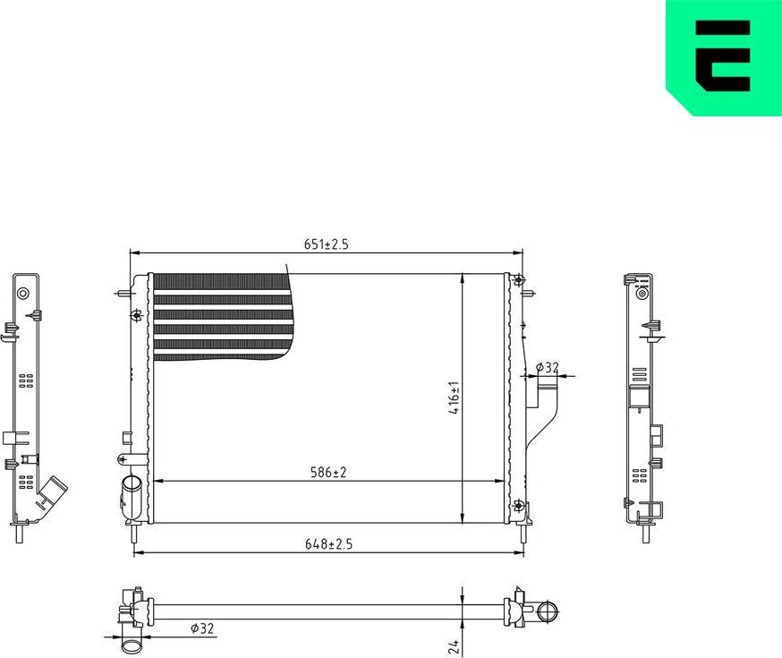 ERA 673759 - Радіатор, охолодження двигуна autocars.com.ua