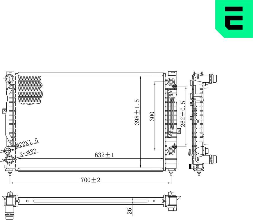 ERA 673764 - Радіатор, охолодження двигуна autocars.com.ua