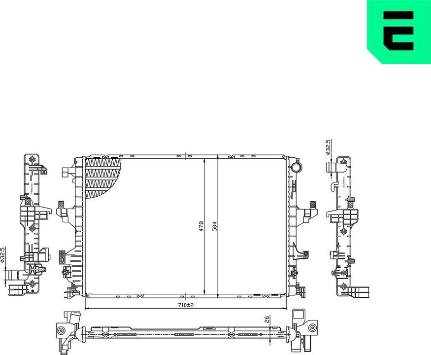 ERA 673766 - Радіатор, охолодження двигуна autocars.com.ua