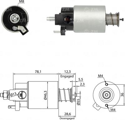 ERA ZM1665 - Тягове реле, стартер autocars.com.ua