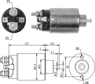 ERA ZM1698 - Тягове реле, стартер autocars.com.ua