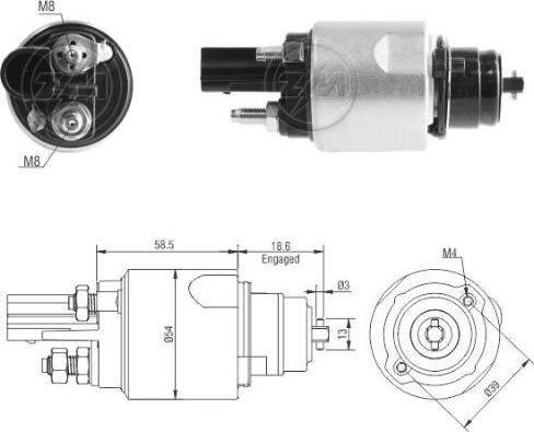 ERA ZM3498 - Тягове реле, стартер autocars.com.ua