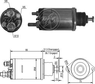 ERA ZM3805 - Тягове реле, стартер autocars.com.ua