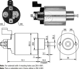 ERA ZM4991 - Тяговое реле, стартер autodnr.net