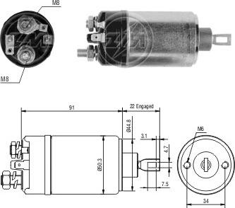 ERA ZM524 - Тягове реле, стартер autocars.com.ua