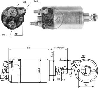 ERA ZM525 - Тягове реле, стартер autocars.com.ua