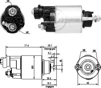 ERA ZM6705 - Тягове реле, стартер autocars.com.ua