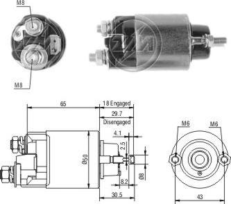 ERA ZM705 - Тягове реле, стартер autocars.com.ua