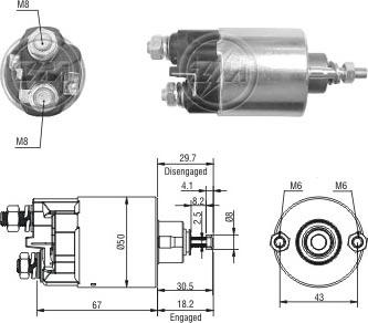 ERA ZM709 - Тягове реле, стартер autocars.com.ua