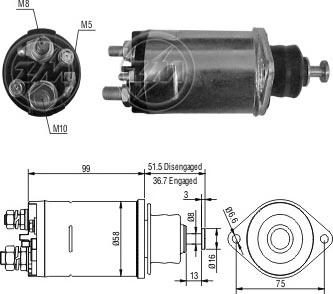 ERA ZM805 - Тягове реле, стартер autocars.com.ua