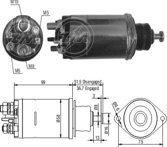 ERA ZM808 - Тягове реле, стартер autocars.com.ua