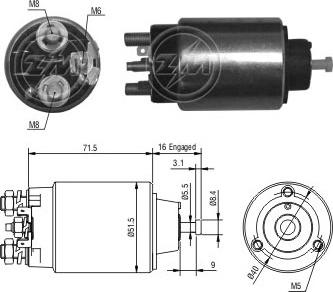 ERA ZM864 - Тягове реле, стартер autocars.com.ua