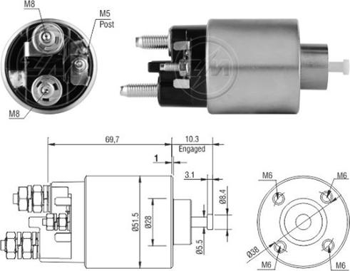 ERA ZM8995 - Тягове реле, стартер autocars.com.ua