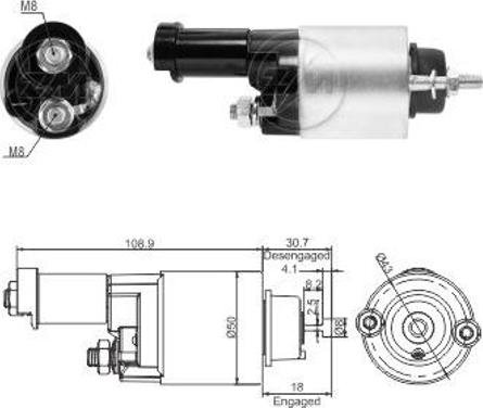 ERA ZM9705 - Тягове реле, стартер autocars.com.ua