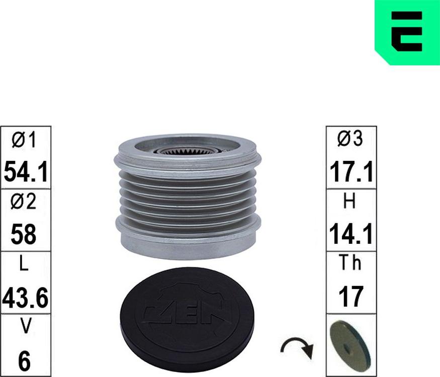 ERA ZN5730 - Ремінний шків, генератор autocars.com.ua