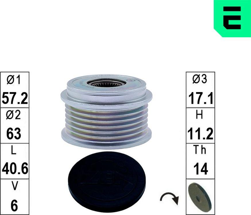 ERA ZN5781 - Ремінний шків, генератор autocars.com.ua