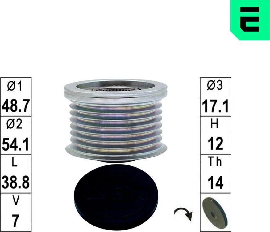 ERA ZN5787 - Ремінний шків, генератор autocars.com.ua