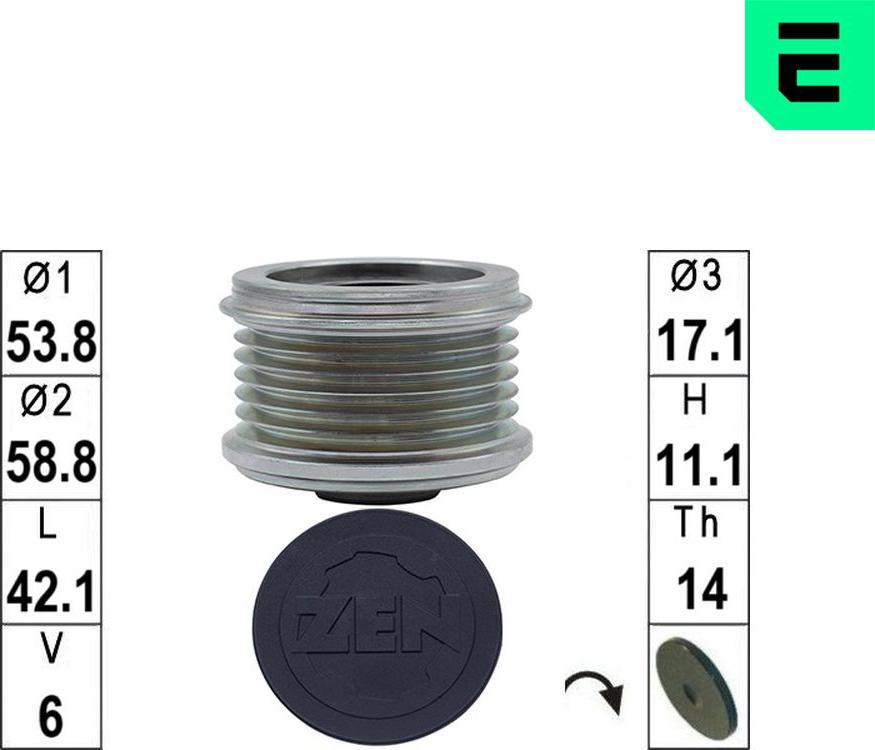 ERA ZN5790 - Ремінний шків, генератор autocars.com.ua