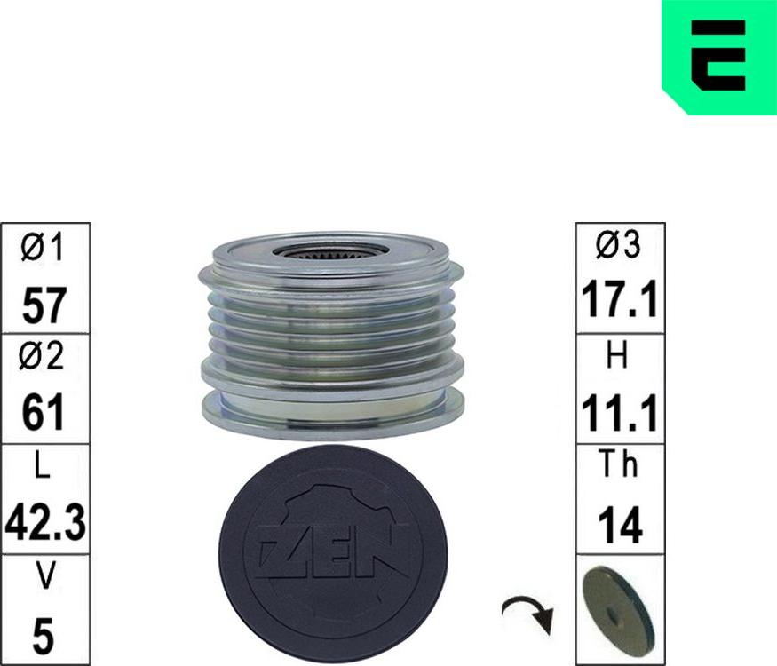 ERA ZN5793 - Ремінний шків, генератор autocars.com.ua