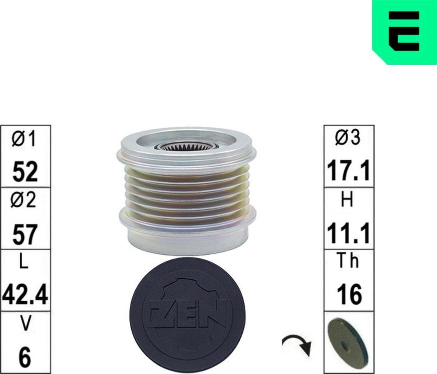 ERA ZN5829 - Ремінний шків, генератор autocars.com.ua