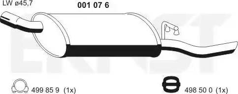 ERNST 001076 - Глушник вихлопних газів кінцевий autocars.com.ua