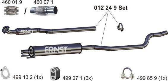 ERNST 012249 - Середній глушник вихлопних газів autocars.com.ua