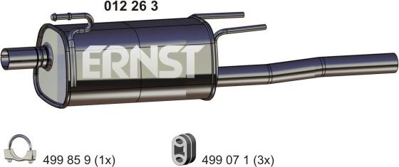 ERNST 012263 - Глушник вихлопних газів кінцевий autocars.com.ua