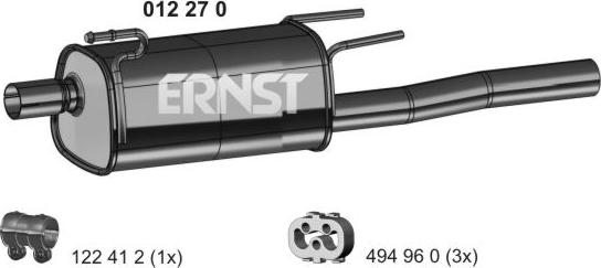 ERNST 012270 - Глушник вихлопних газів кінцевий autocars.com.ua