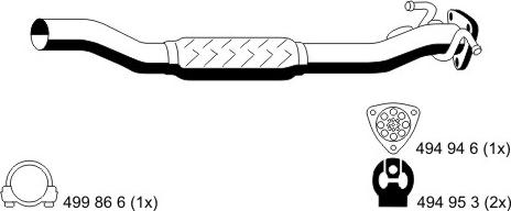 ERNST 012492 - Труба вихлопного газу autocars.com.ua