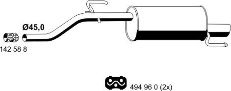ERNST 013079 - Глушитель выхлопных газов, конечный avtokuzovplus.com.ua