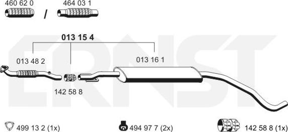 ERNST 013154 - Средний глушитель выхлопных газов avtokuzovplus.com.ua