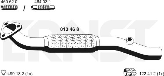 ERNST 013468 - Труба вихлопного газу autocars.com.ua