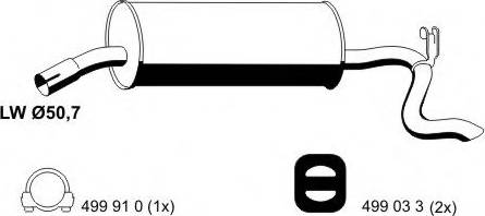 ERNST 024020 - Глушник вихлопних газів кінцевий autocars.com.ua