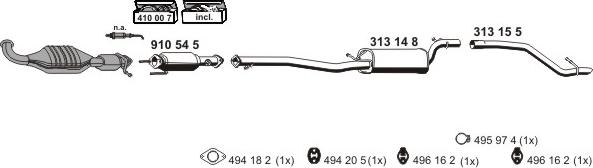 ERNST 030438 - Система випуску ОГ autocars.com.ua