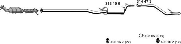 ERNST 031035 - Система випуску ОГ autocars.com.ua