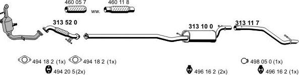 ERNST 031141 - Система випуску ОГ autocars.com.ua