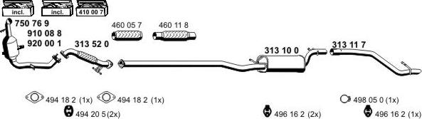 ERNST 031142 - Система випуску ОГ autocars.com.ua