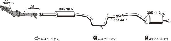 ERNST 031544 - Система випуску ОГ autocars.com.ua